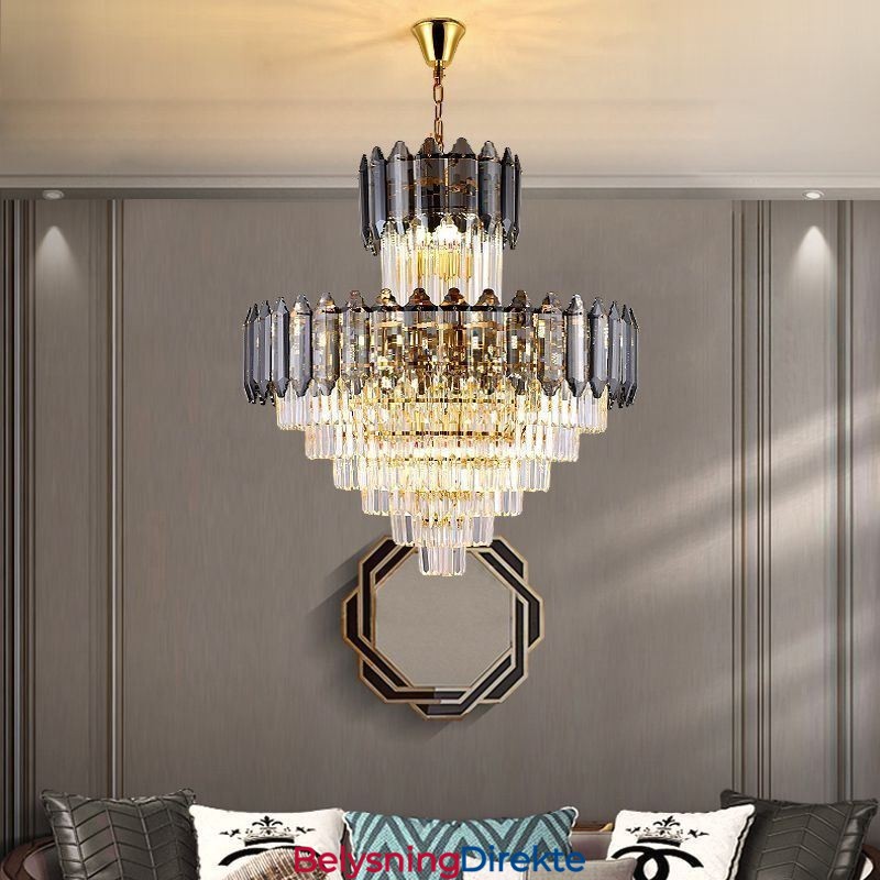 Konisk Krystall Pendellampe Dupleks Dekorativ Taklampe