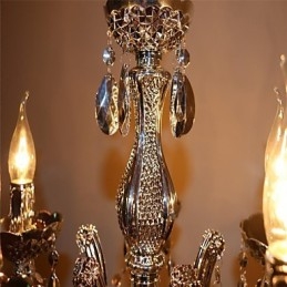 Moderne Sølvfarget Akrylkrystalllysekrone Med 5 Lys