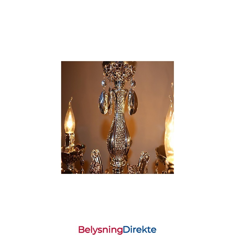 Moderne Sølvfarget Akrylkrystalllysekrone Med 5 Lys