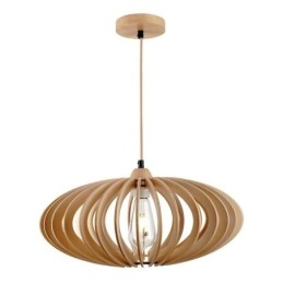 Taklampe I Tre, Oval, 17 Cm, Av Bassved