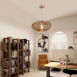 Taklampe I Tre, Oval, 17 Cm, Av Bassved