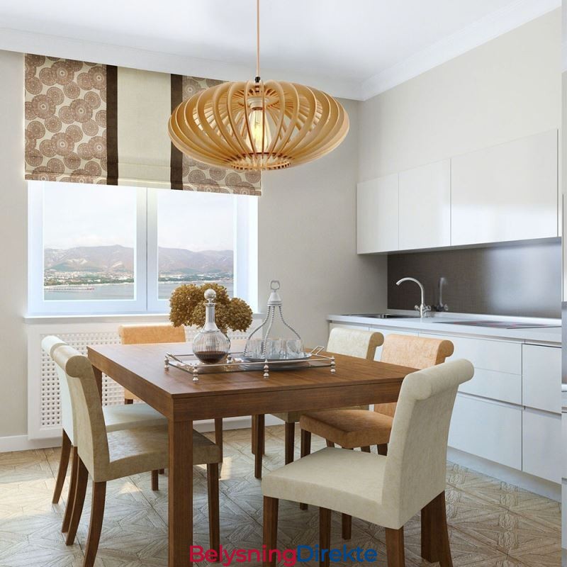 Taklampe I Tre, Oval, 17 Cm, Av Bassved