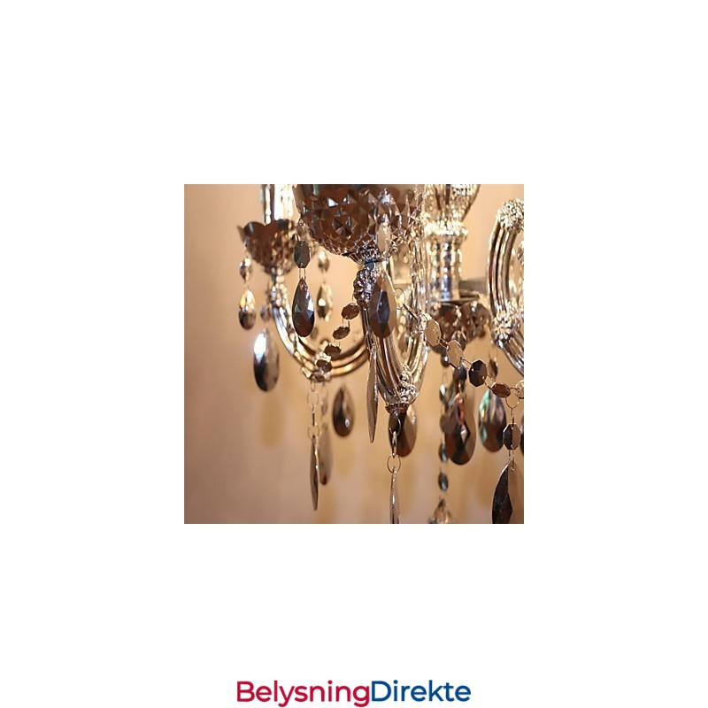 Moderne Sølvfarget Akrylkrystalllysekrone Med 5 Lys