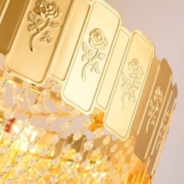 Gullkrystall Pendellampe Elegant Dekorativ Taklampe