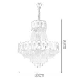 Gullkrystall Pendellampe Elegant Dekorativ Taklampe