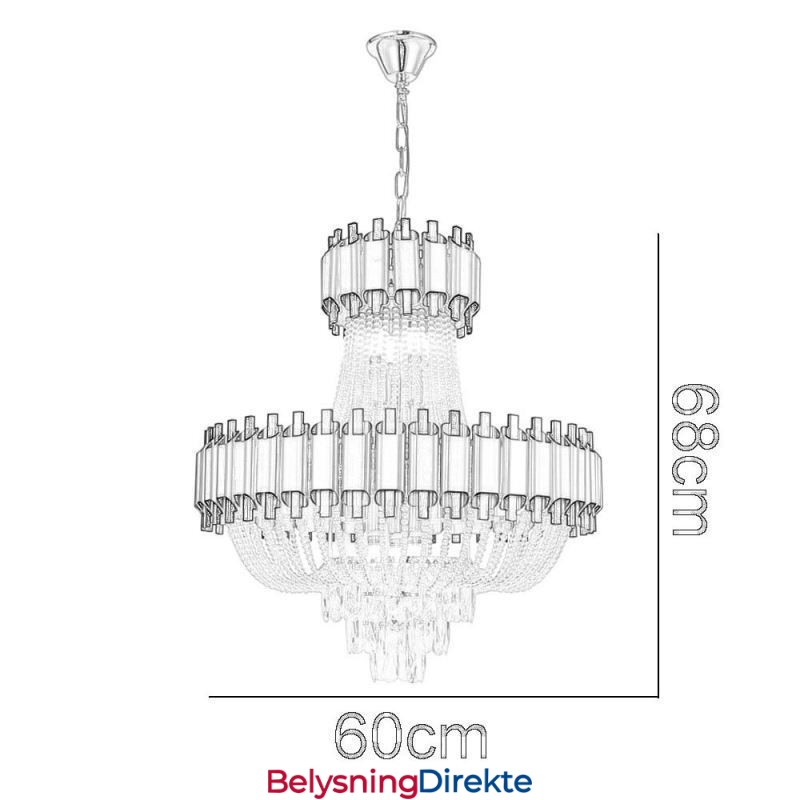 Krystall Pendellampe I Gull, Luksuriøs Dekorativ Taklampe