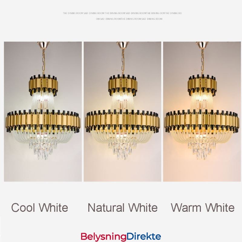 Krystall Pendellampe I Gull, Luksuriøs Dekorativ Taklampe