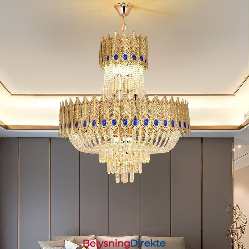 Krystall Pendellampe Luksuriøs Dekorativ Taklampe 60 Cm