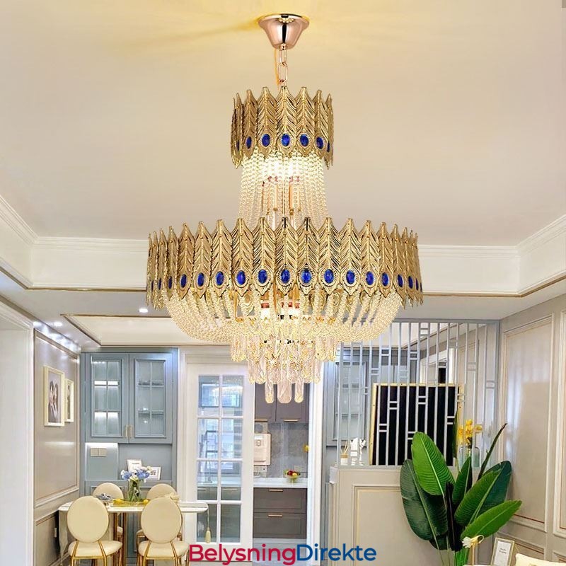 Krystall Pendellampe Luksuriøs Dekorativ Taklampe 60 Cm