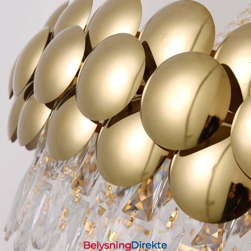 Krystall Pendellampe Galvanisert Gull Dupleks Luksuriøs Dekorativ Taklampe 80 Cm