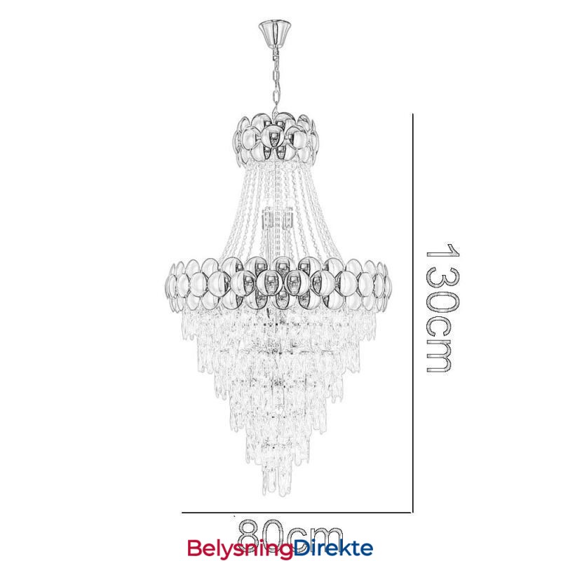 Krystall Pendellampe Galvanisert Gull Dupleks Luksuriøs Dekorativ Taklampe 80 Cm