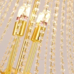 Krystall Pendellampe Galvanisert Gull Dupleks Luksuriøs Dekorativ Taklampe 80 Cm