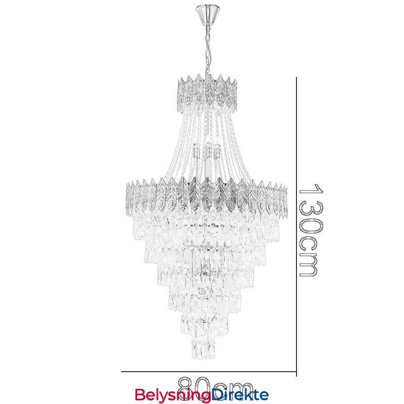 Krystall Pendellampe Sofistikert Luksuriøs Dekorativ Hengelampe 80 Cm
