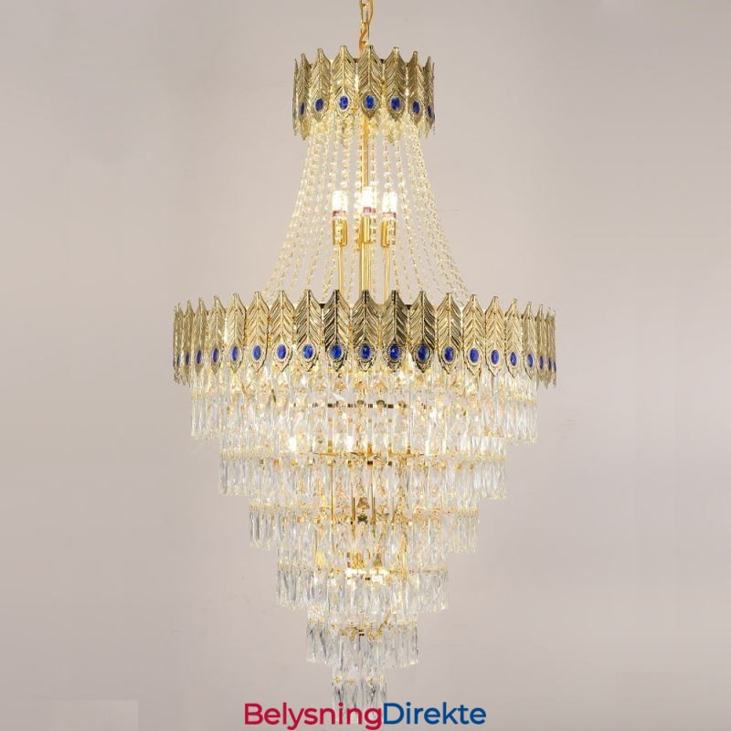 Krystall Pendellampe Sofistikert Luksuriøs Dekorativ Hengelampe 80 Cm
