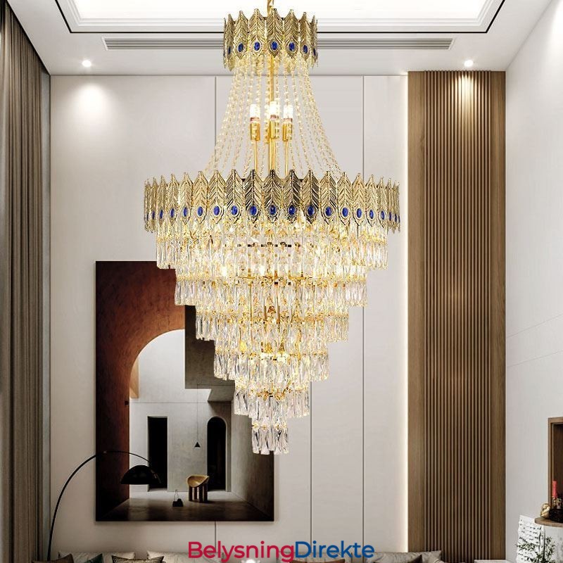 Krystall Pendellampe Sofistikert Luksuriøs Dekorativ Hengelampe 80 Cm