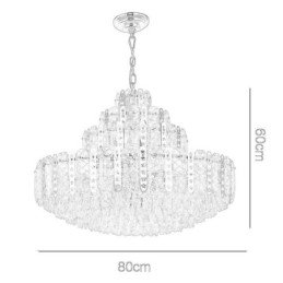 Krystall Pendellampe I 4. Etasje Luksuriøs Dekorativ Taklampe Med Gyllen, Hul Jernplate