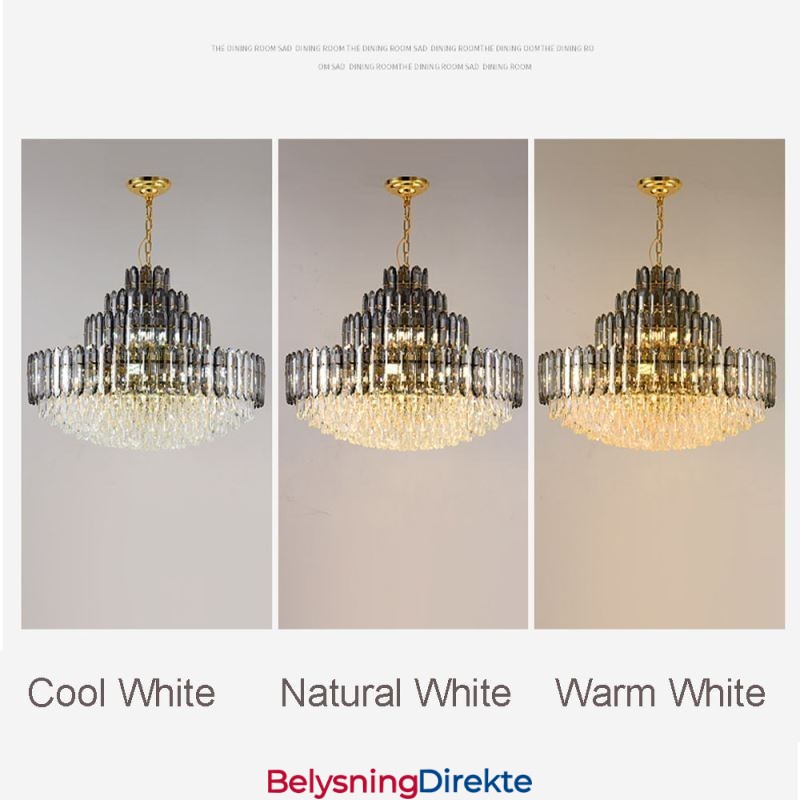 Krystall Pendellampe Med Fire Lag, Luksuriøs Dekorativ Taklampe, 80 Cm