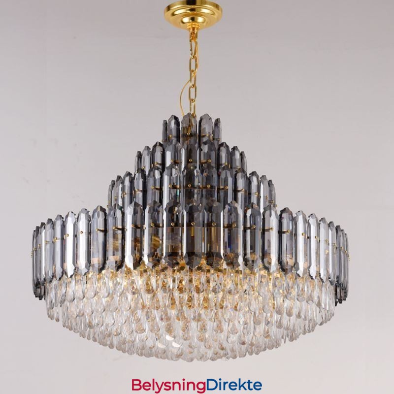 Krystall Pendellampe Med Fire Lag, Luksuriøs Dekorativ Taklampe, 80 Cm