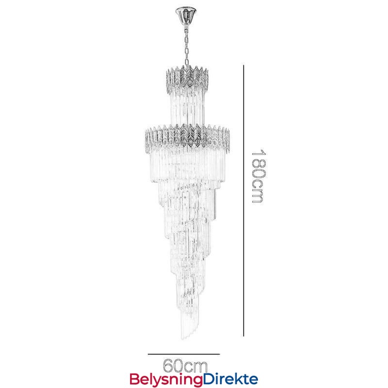 Gullkrystall Pendellampe Galvanisert Gull Phoenix Baklampeskjerm Taklampe