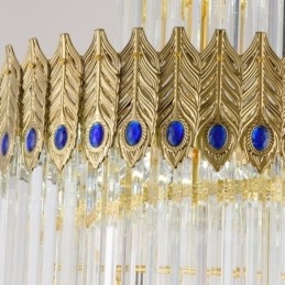 Gullkrystall Pendellampe Galvanisert Gull Phoenix Baklampeskjerm Taklampe