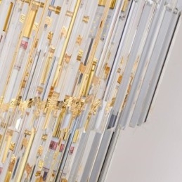 Gullkrystall Pendellampe Galvanisert Gull Phoenix Baklampeskjerm Taklampe