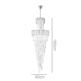 Gullkrystall Pendellampe Luksuriøs Dekorativ Taklampe 60 * H180 Cm