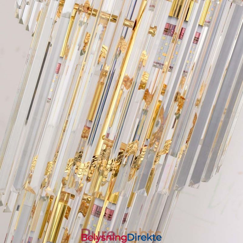Gullkrystall Pendellampe Luksuriøs Dekorativ Taklampe 60 * H180 Cm