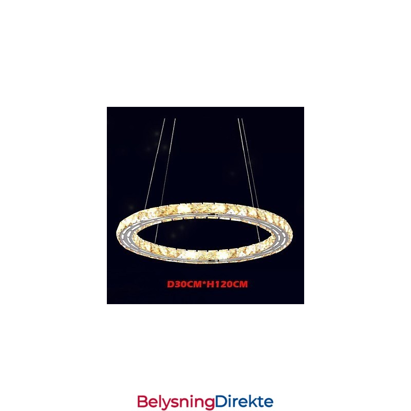 Krystall Pendellampe Belysningslamper Moderne Armaturer Rav K9 Krystall Rund Enkel Ring 30 Cm