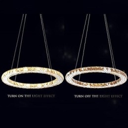 Krystall Pendellampe Belysningslamper Moderne Armaturer Rav K9 Krystall Rund Enkel Ring 30 Cm