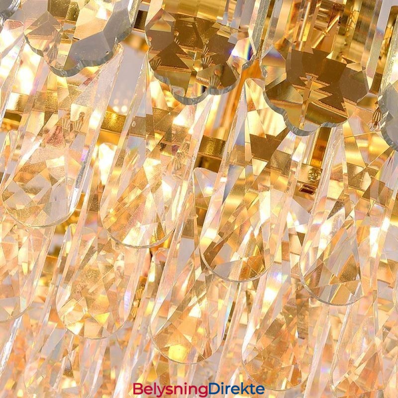 Krystall Pendellampe Rektangulær Luksuriøs Dekorativ Taklampe 100 Cm