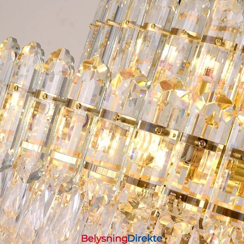 Krystall Pendellampe Rektangulær Luksuriøs Dekorativ Taklampe 100 Cm