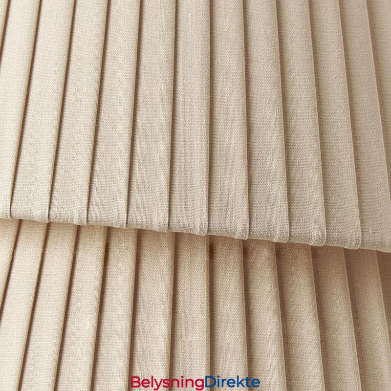 Pendellampe I Fransk Kremfarget Stil Med Dobbel Stoffskjerm Og Taklampe