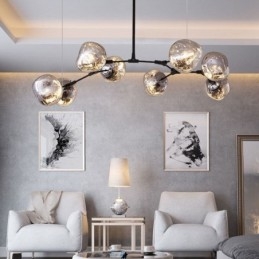 Nordisk Taklampe Moderne Galvanisert Lampeskjerm I Farget Glass