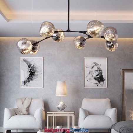 Nordisk Taklampe Moderne Galvanisert Lampeskjerm I Farget Glass