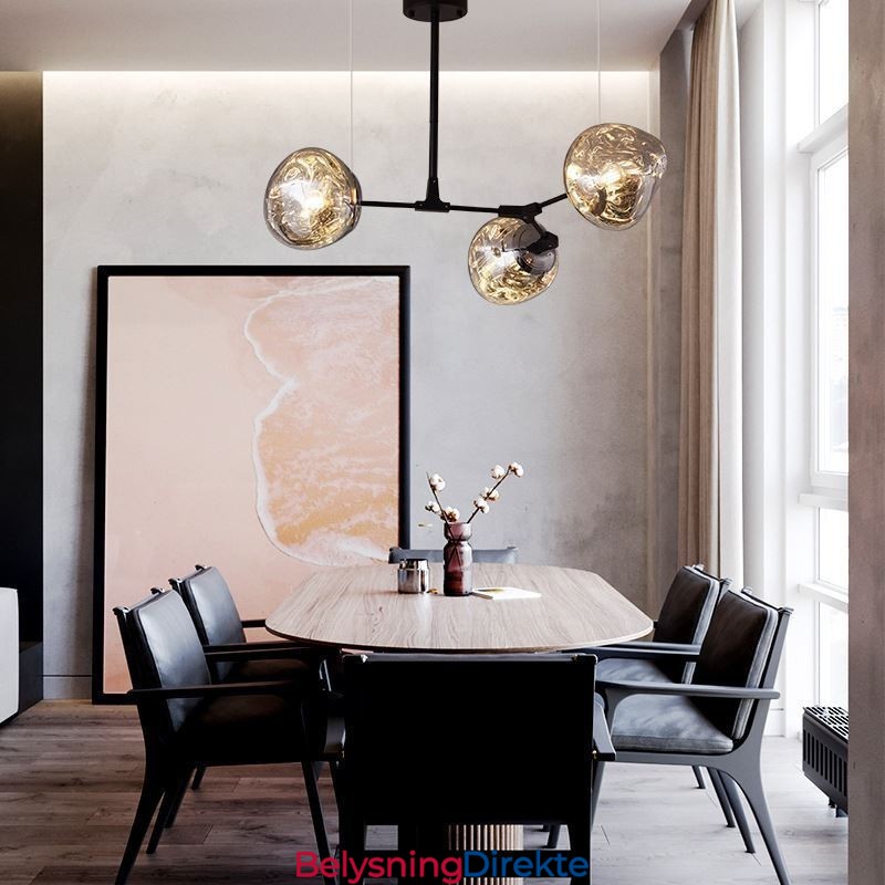 Nordisk Taklampe Moderne Galvanisert Lampeskjerm I Farget Glass