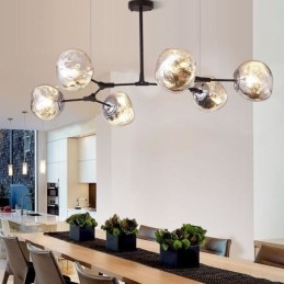 Nordisk Taklampe Moderne Galvanisert Lampeskjerm I Farget Glass