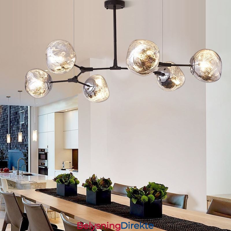 Nordisk Taklampe Moderne Galvanisert Lampeskjerm I Farget Glass