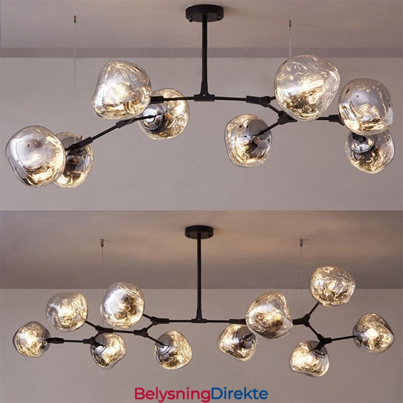 Nordisk Taklampe Moderne Galvanisert Lampeskjerm I Farget Glass