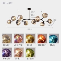 Nordisk Taklampe Moderne Galvanisert Lampeskjerm I Farget Glass