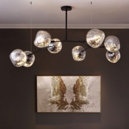 Nordisk Taklampe Moderne Galvanisert Lampeskjerm I Farget Glass