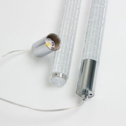 Pendellampe Krom Krystallsøyle Klyngetaklampe
