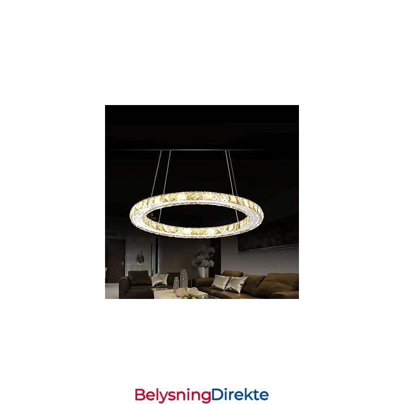 Krystall Pendellampe Belysningslamper Moderne Armaturer Rav K9 Krystall Rund Enkel Ring 30 Cm