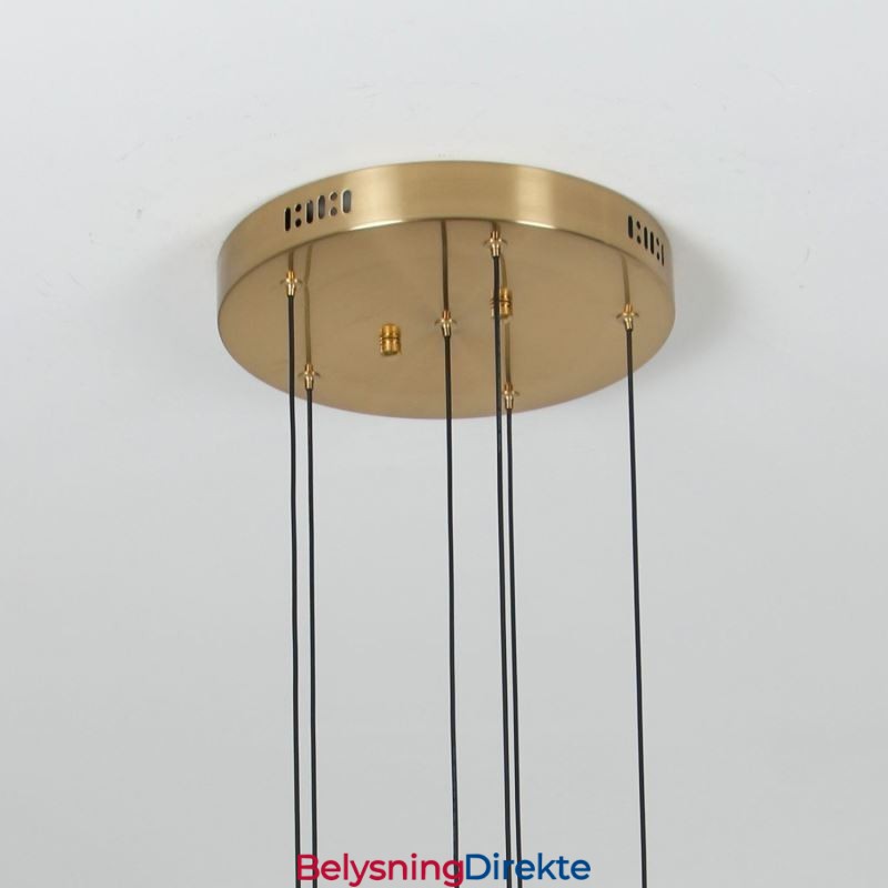 Pendellampe Kobber Krystall Søyle Klynge Taklampe