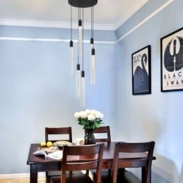 Pendellampe Sort Krystallsøyle-Klyngetaklampe