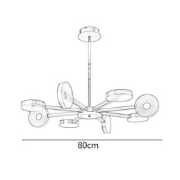 Minimalistisk Pendellampe Med Ni Hoder, Sirkelformet Taklampe