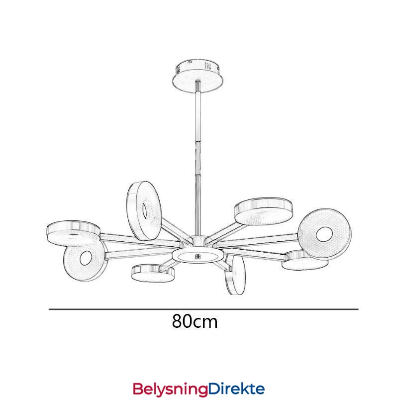 Minimalistisk Pendellampe Med Ni Hoder, Sirkelformet Taklampe