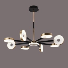 Minimalistisk Pendellampe Med Ni Hoder, Sirkelformet Taklampe