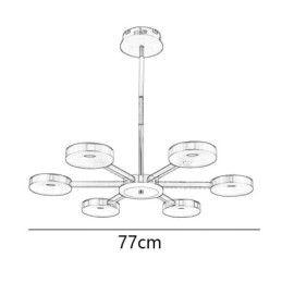 Minimalistisk Taklampe Med Syv Hoder Og Sirkelform