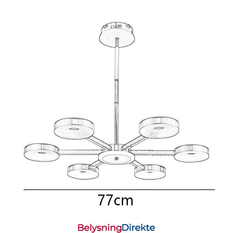 Minimalistisk Taklampe Med Syv Hoder Og Sirkelform