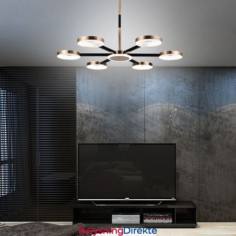 Minimalistisk Taklampe Med Syv Hoder Og Sirkelform